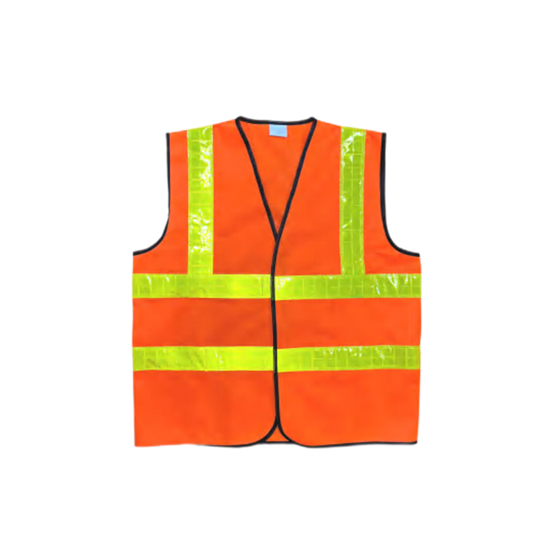 RF010 Gilet di sicurezza arancione fluorescente con costruzione riflettente ad alta visibilità